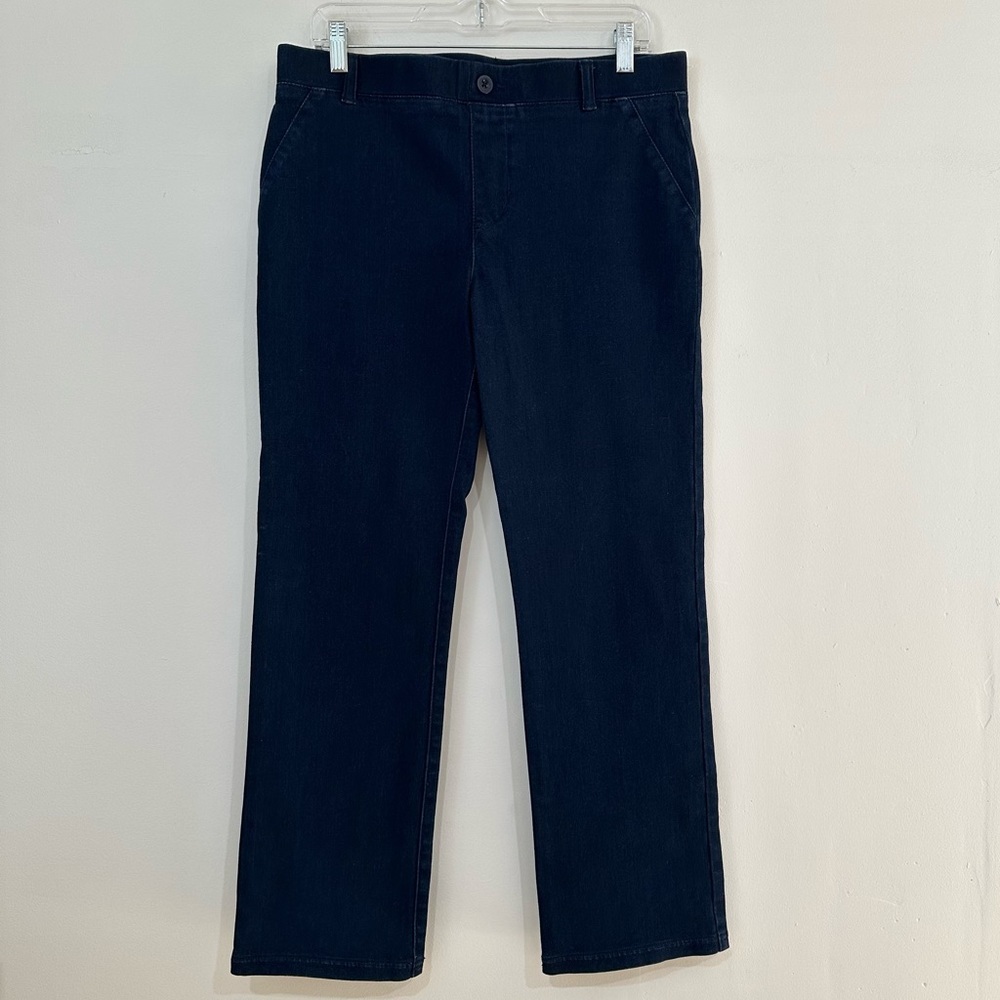 Betabrand Women’s Yoga Denim Straight Leg Classic Jeans W0626-IN Size Large